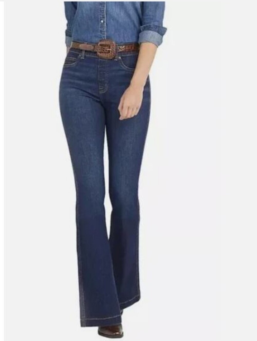 NWT Spanx Pull On Flare Jeans Midnight Shade Small Petite